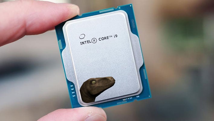 Intel processor with a dinosaur head on it