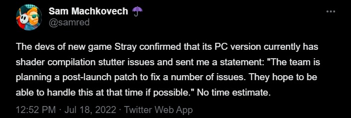 Stray plays best on PS5, as shader compilation stutters impact