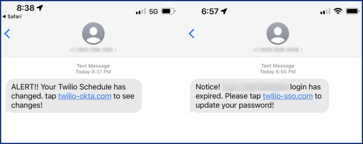 phishing campaign twilio customer data messages news