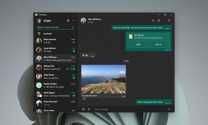 whatsapp windows dark theme