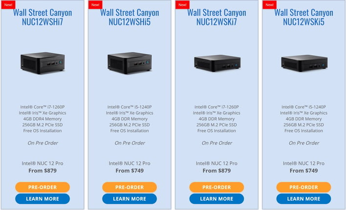 Intel NUC 12 Pro i7-1260P Wall Street Canyon NUC12WSHI7