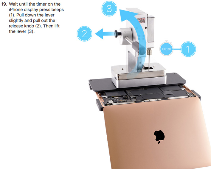 apple macbook iphone display press