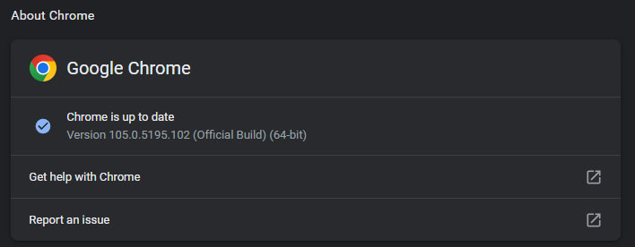 Chrome version 105