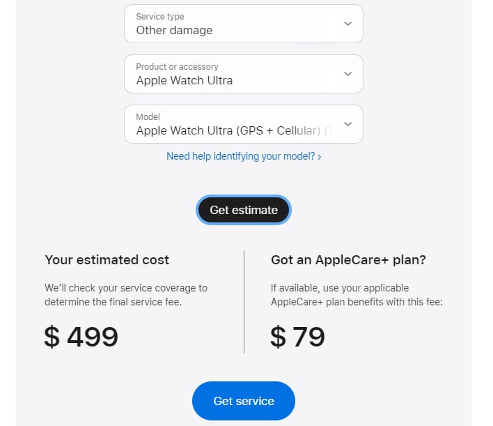 Стоимость ремонта Apple Watch Ультра