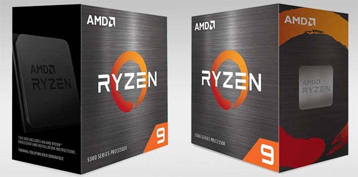 Розничная коробка AMD Ryzen 9 на сером градиентном фоне