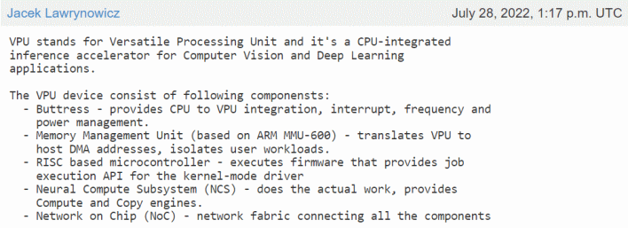 intel kernel commit vpu driver