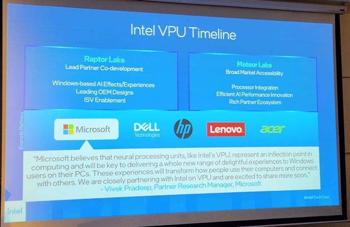 Слайд временной шкалы Intel VPU