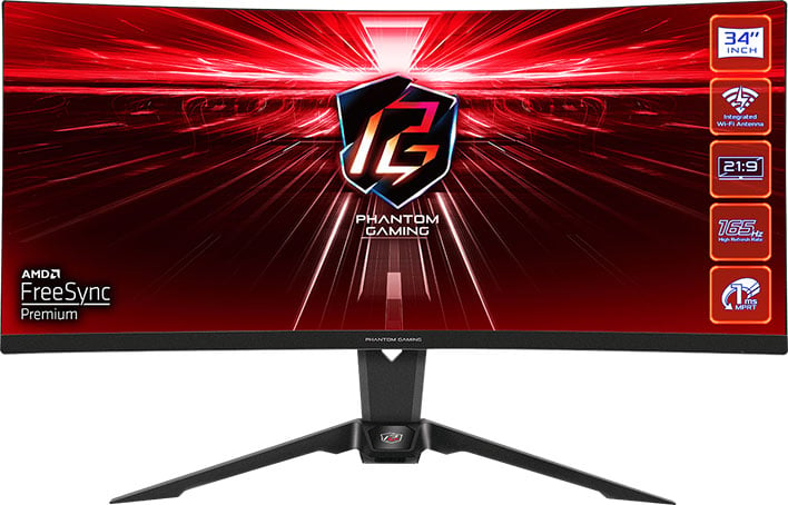 Monitor ASRock Phantom Gaming 27 FHD (1920 x 1080) / 165Hz / 1ms / FreeSync  / Gaming Monitor / 2 DisplayPort / 1 HDMI / PG27FF1A