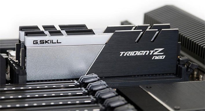 G.Skill Trident Z Neo RAM installed in a motherboard.