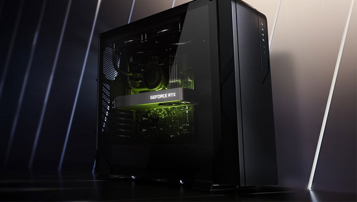 A gaming desktop PC with a GeForce RTX card visible.