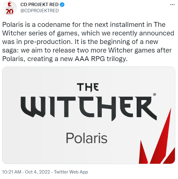 CD Projekt RED has announced three The Witcher games, a sequel to Cyberpunk  2077, and a new IP