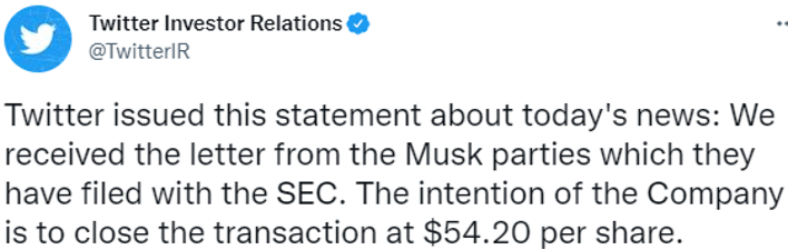 Twitter musk tweet