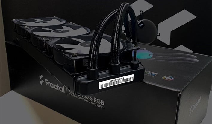 Fractal Design Lumen S36 RGB cooler showing the location of the serial number.