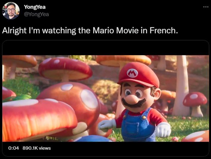 mario in french yongyea tweet