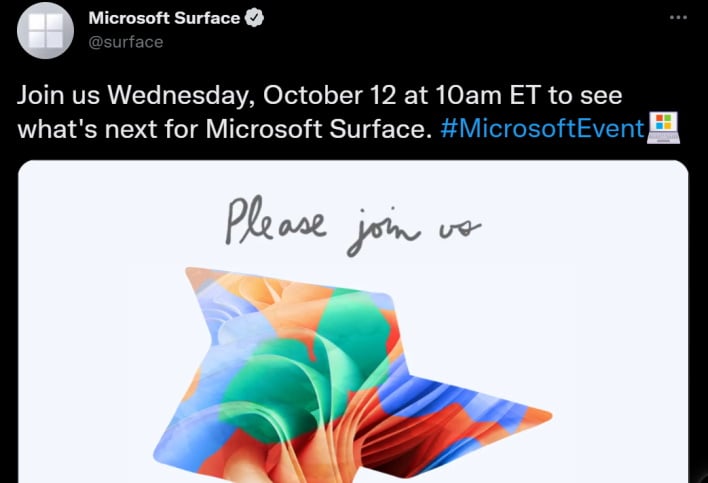 microsoft surface event tweet