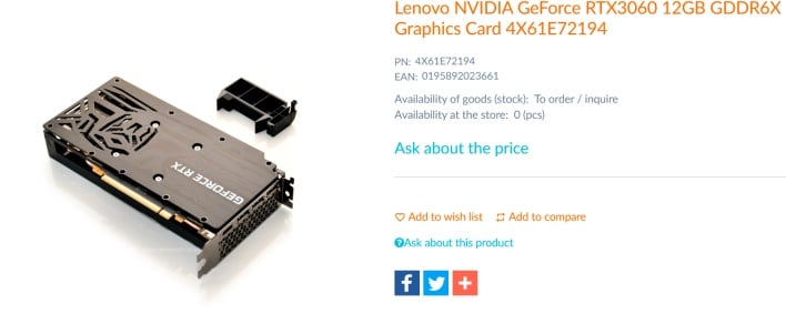 Lenovo GeForce RTX 3060 With GDDR6X Surfaces, Could There Be A