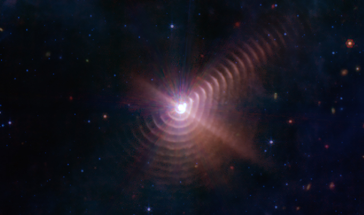 JWST Captures A Wild Cosmic Fingerprint From A Rare Star Dust Trail 
