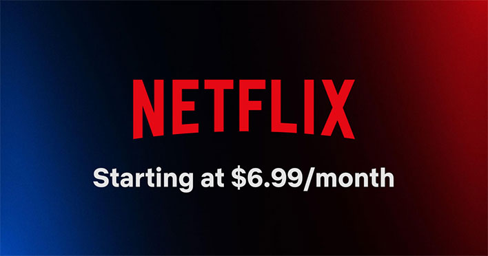 Netflix banner showing a $6.99/month starting price.