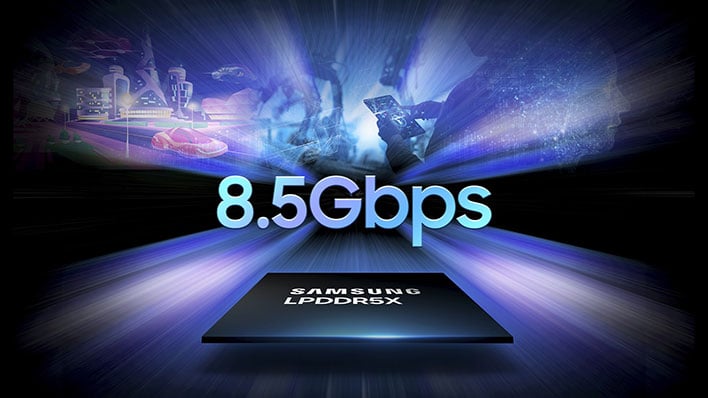 Samsung LPDDR5X banner touting 8.5Gbps
