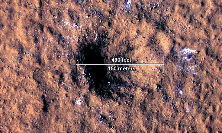 Размер удара Марса
