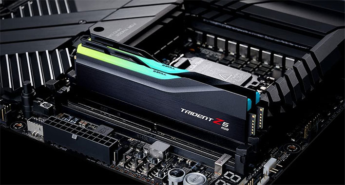 G.Skill Trident Z5 RGB RAM installed in a motherboard.