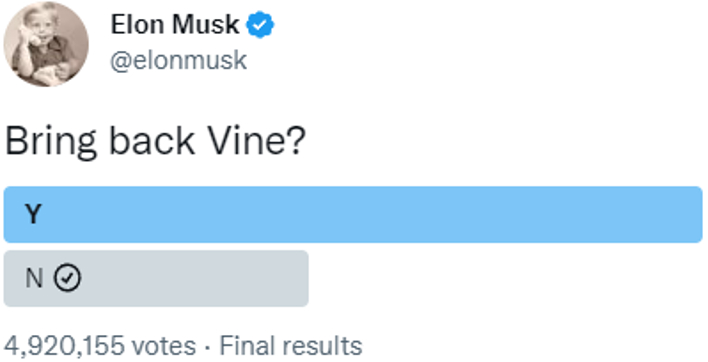 musk tweet vine poll