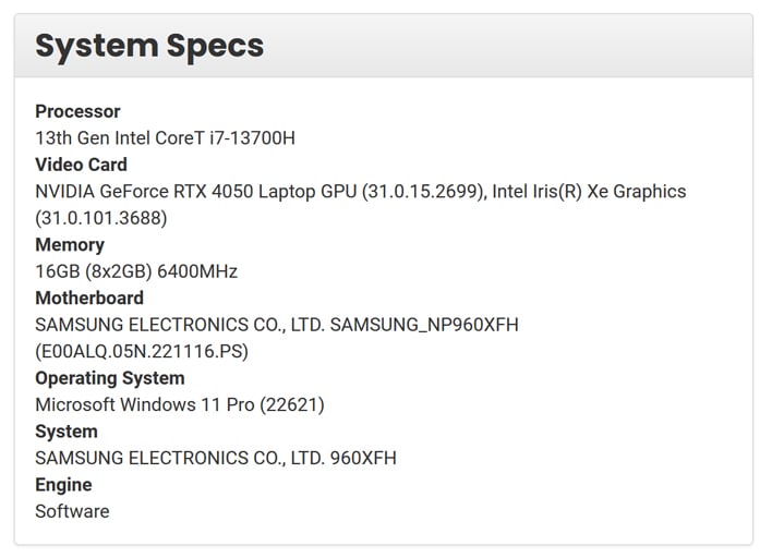 GeForce RTX 4050 Mobile GPU Spotted In Leaked Samsung Galaxy Book Pro  Benchmarks