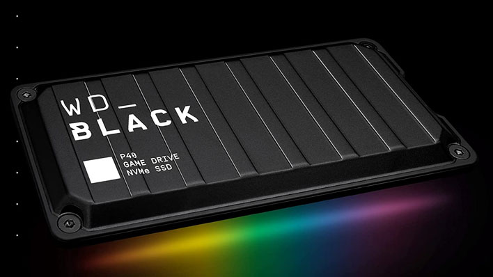 WD Black P40 Game Drive on black background.