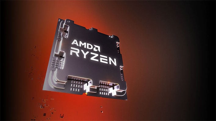 AMD Ryzen CPU on an orange background.