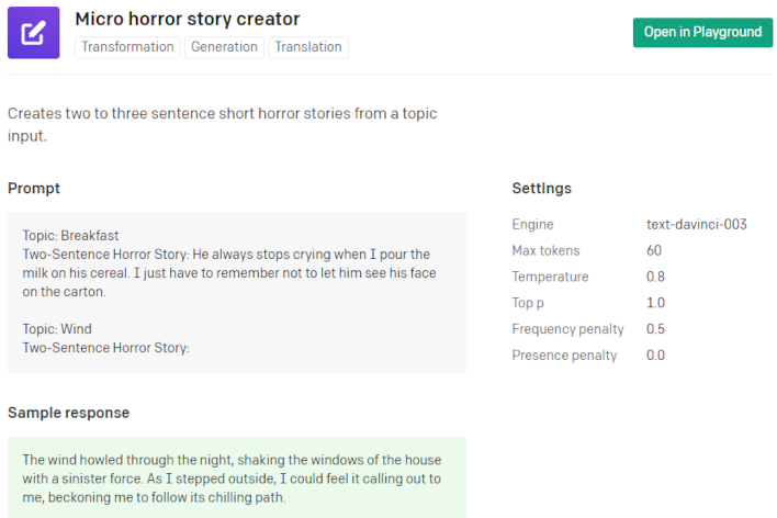 horror story prompt