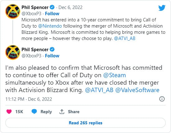 Microsoft commits to Call of Duty on Nintendo and Steam