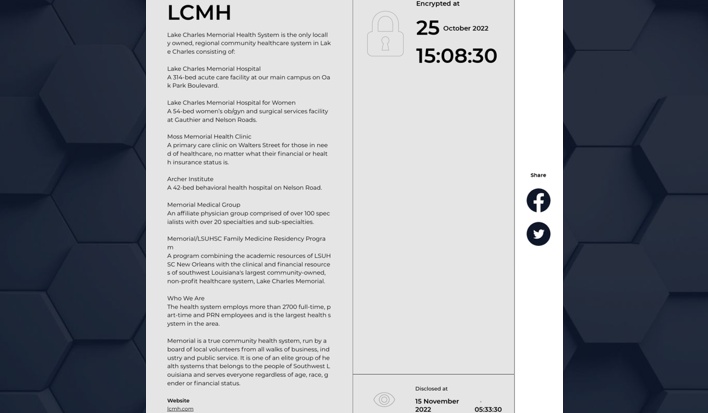 lcmhs ransomware attack publicized on hive dedicated leak site news