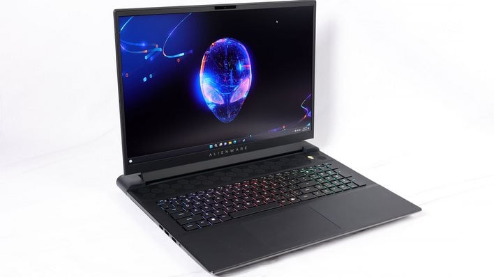 alienware m18 beast gaming laptop open keyboard