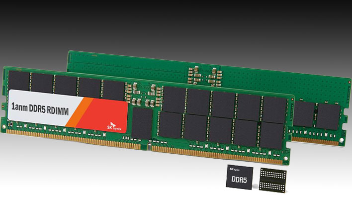 SK hynix 1anm DDR5 module on a black gradient background.
