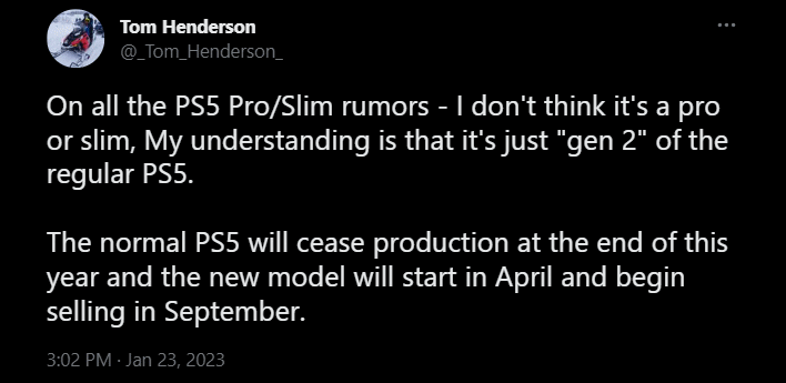 tom henderson ps5 tweet