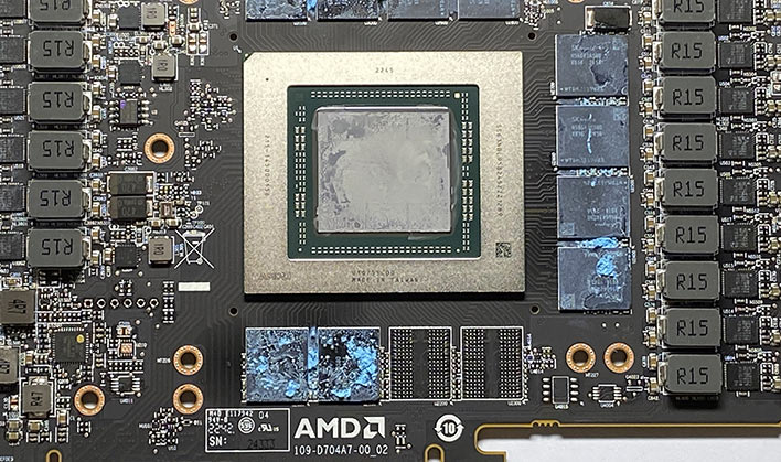 AMD Radeon RX 7900 XT bare PCB with GPU