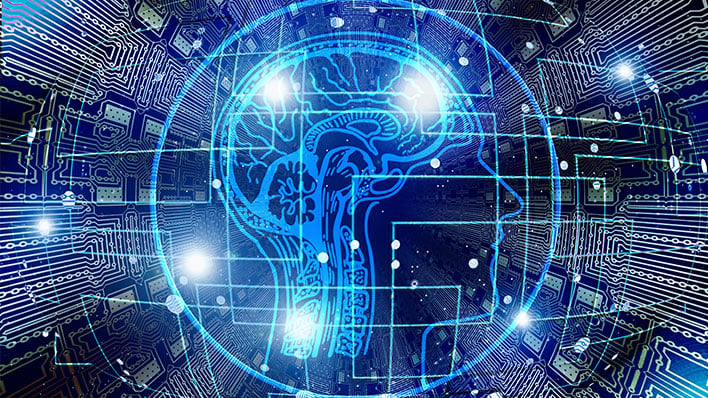 Digital image of a brain to represent AI.