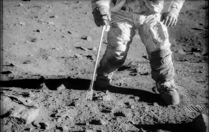 astronaut on surface of moon