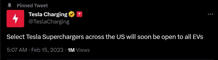 tesla charging tweet