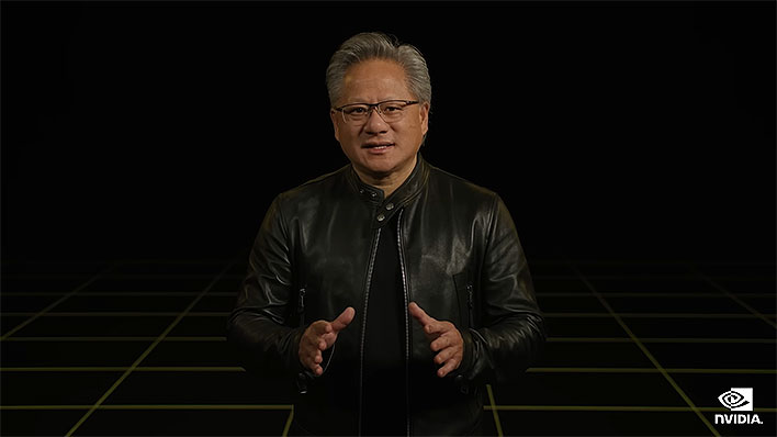 NVIDIA CEO Jensen Huang in a leathe jacket.