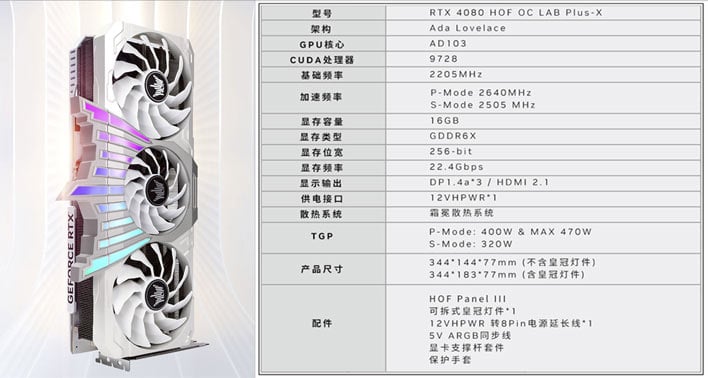 GALAX RTX 4080 Boomstar Specs