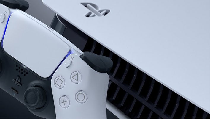 Closeup of the PlayStation 5 and DualSense controller