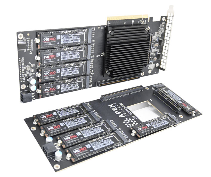 Apex Storage X21 AIC Features 21 M.2 Gen 4 Slots, 100 PCIe Lanes, Up To 168  TB Per Card