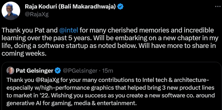 koduri reply to gelsinger twitter