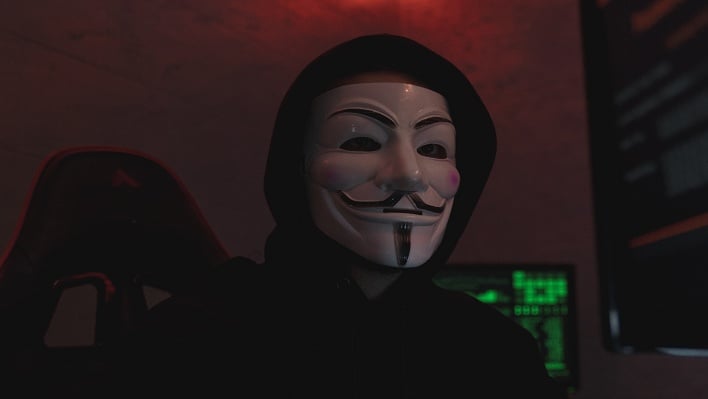 hero hacker in mask