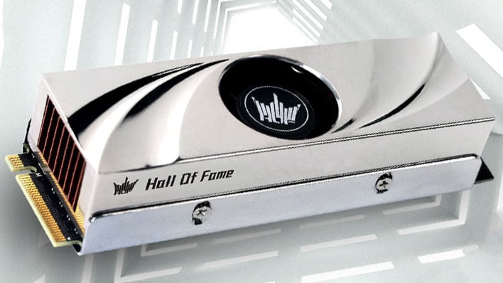 Galax HOF Extreme 50 SSD in front of a lighted tunnel.