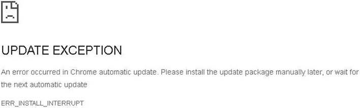 Fake Chrome error message.