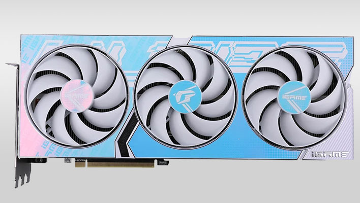 Color GeForce RTX 4070 Ultra card on a gray gradient background.