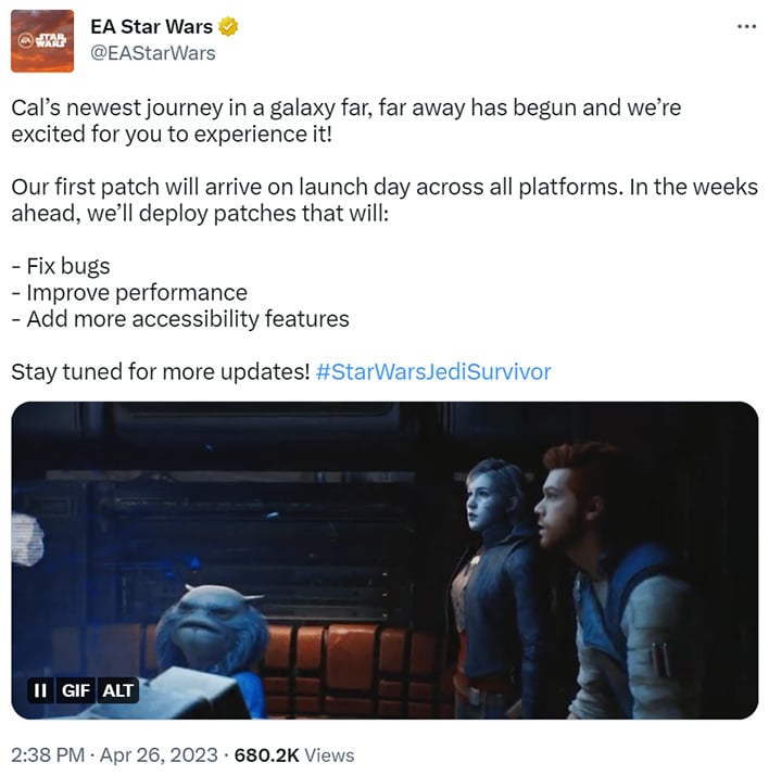Star Wars Jedi Survivor Isn't Out Yet And EA Is Already Promising