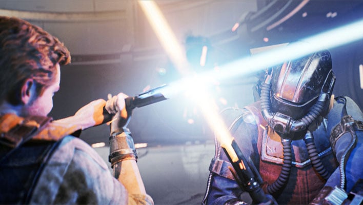 Lightsaber fight in Star Wars Jedi: Survivor.